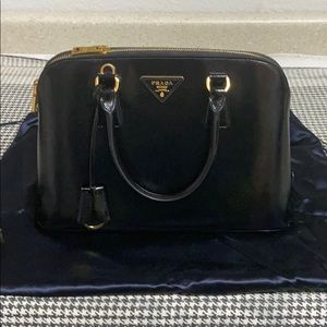 Prada glossy handbag with strap